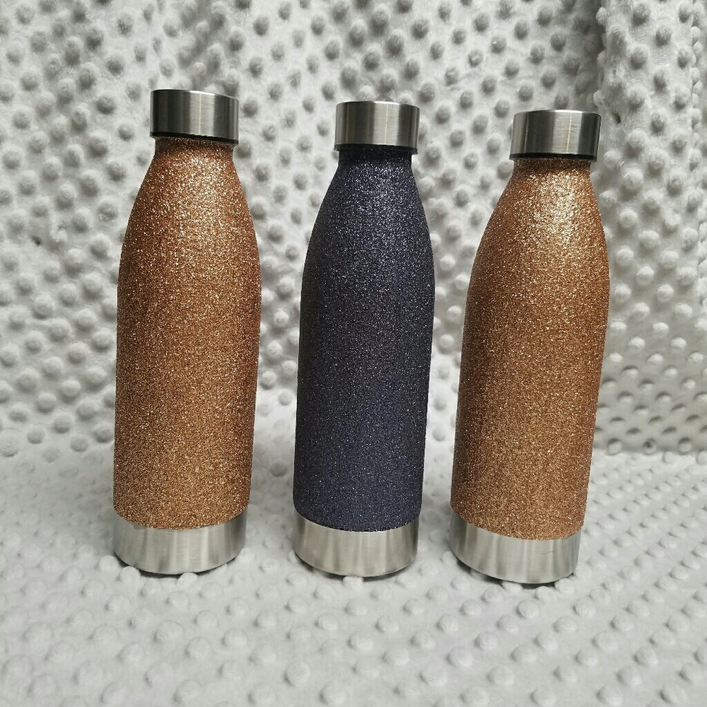 Handmade Glittered Water Bottles